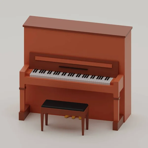 Eine Darstellung Eines Klassischen Klaviers Isoliert Auf Weißem Hintergrund — Stockfoto