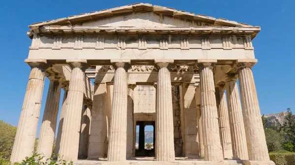 Крупный План Храма Гефеста Афинах Греция — стоковое фото