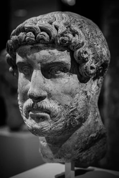 Pionowa Skala Szarości Rzymskiej Figury Rzymskim Muzeum Germańskim Kolonii — Zdjęcie stockowe