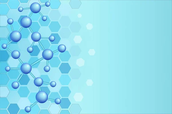 Голубая Молекулярная Структура Фона Копировальным Пространством — стоковое фото