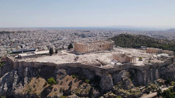 stock image A drone shot of the Acropolis of Athens in Greece