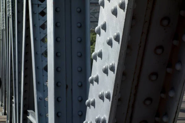 Closeup Shot Lots Rivet Steel Bridge — Stock Photo, Image