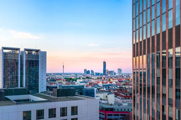 Modern Építészet Bécsben Napkeltekor Ausztria — Stock Fotó