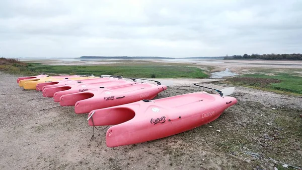 Die Für Die Wintersaison Abgestellten Segelboote Lac Der Der Region — Stockfoto
