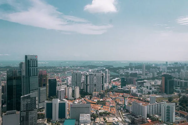 Σύγχρονα Κτίρια Στην Αστική Περιοχή Της Σιγκαπούρης — Φωτογραφία Αρχείου
