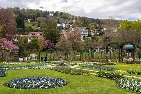 Garden Villa Pallavicino Full Blooming Flowers Springtime Stresa Piedmont Italy — Stock Photo, Image