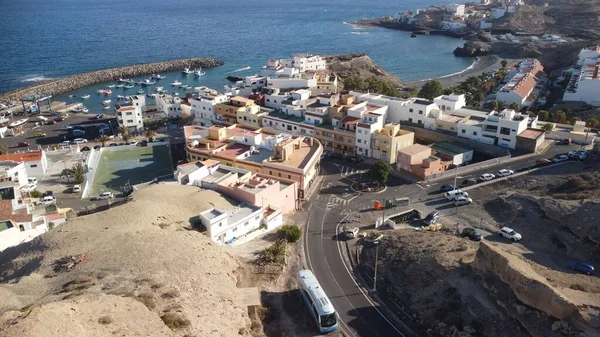 Letecký Snímek Města San Miguel Tajao Rybářským Přístavem Tenerife Kanárských — Stock fotografie
