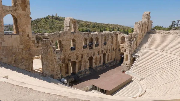 Antiguo Odeón Histórico Del Teatro Herodes Atticus Atenas Grecia —  Fotos de Stock