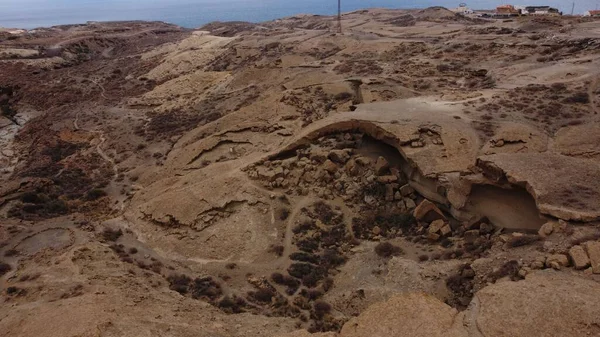 Αεροφωτογραφία Του Σχηματισμού Arco Tajao Στην Έρημο Έξω Από Την — Φωτογραφία Αρχείου