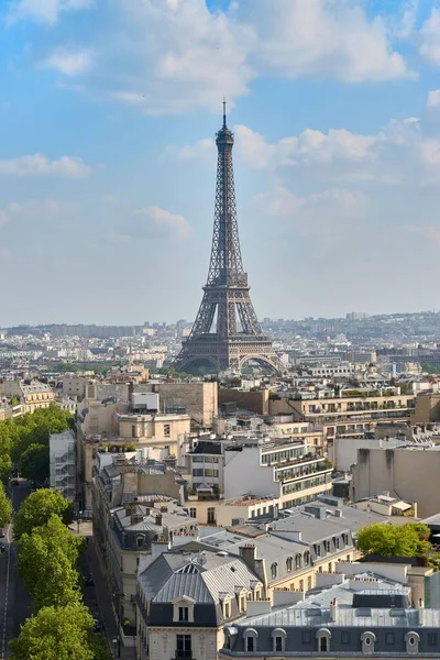 Una Foto Aerea Verticale Della Città Dell Amore Parigi Con — Foto Stock