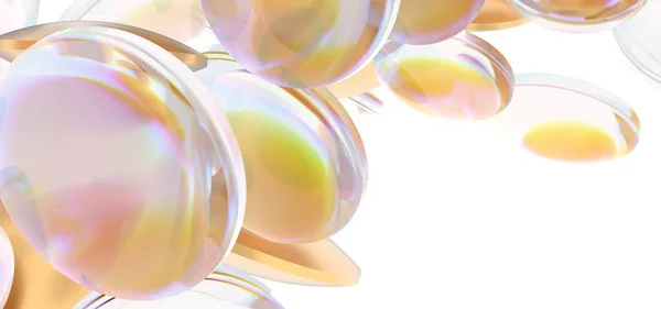 Een Illustratie Van Transparante Vitaminepillen Geïsoleerd Een Lege Witte Achtergrond — Stockfoto