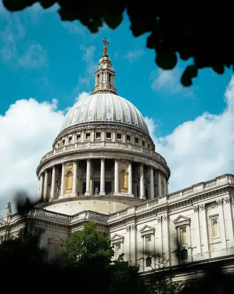 Panorama Velkolepé Kopule Architektury Katedrály Pavla Londýně Anglie — Stock fotografie