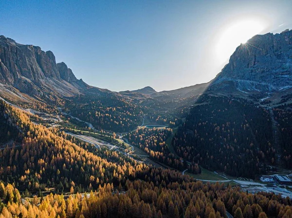 晴れた日の山や森の美しい風景 — ストック写真