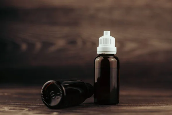 Closeup Cbd Oils Brown Glass Bottles — Stock Photo, Image