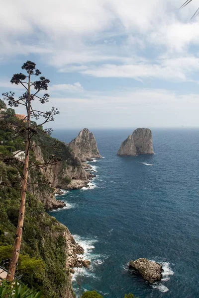 Een Verticaal Shot Van Een Prachtige Zee Capri Italië — Stockfoto