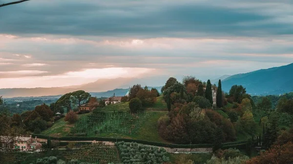 Malowniczy Krajobraz Asolo Winnice Włochy — Zdjęcie stockowe