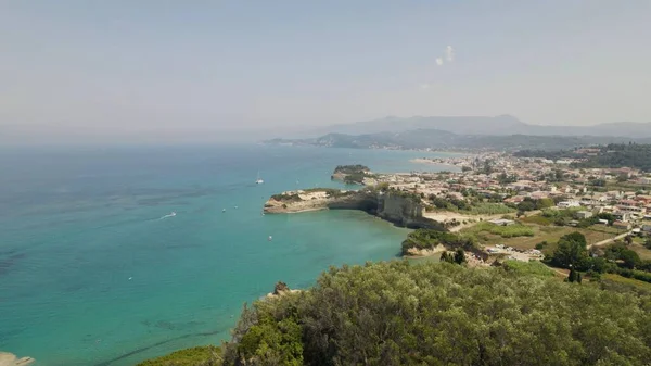 Letecký Pohled Osadu Sidari Ostrově Korfu Řecko — Stock fotografie