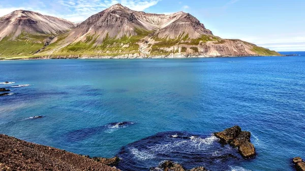 Eine Malerische Küstenlandschaft Borgarfjordur Eystri Ost Island — Stockfoto