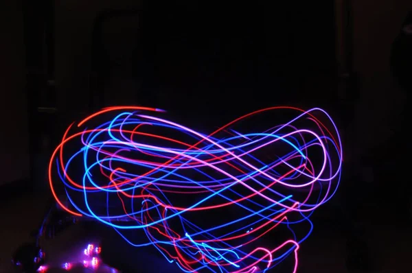 Renkli Soyut Neon Işıkların Yakın Çekimi — Stok fotoğraf