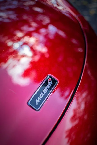 Красный Mclaren 650S Exotic Car Крупным Планом — стоковое фото