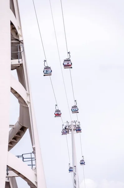 Vertical Low Angle Shot Cable Car Link River Thames London — Stock Photo, Image