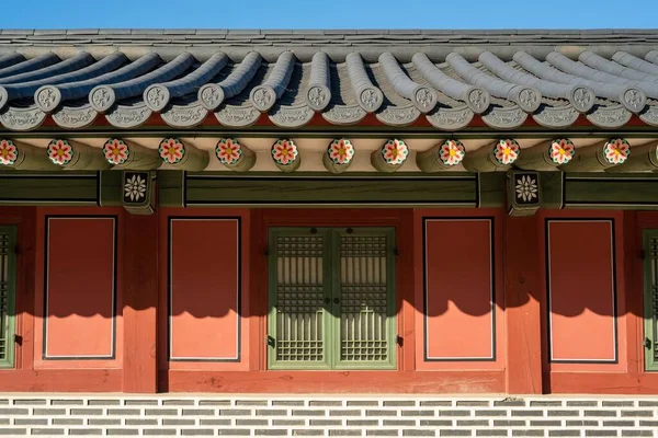 Uma Bela Foto Palácio Gyeongbokgung Dia Ensolarado — Fotografia de Stock