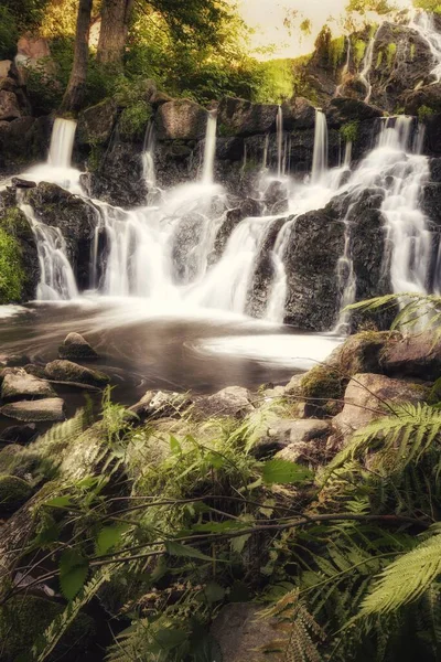 Eine Lange Belichtung Der Wasserfälle Rottle Schweden — Stockfoto