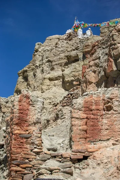 Ancient Piyang Dongga Ruins Zhada County Sunny Day — Stock Photo, Image