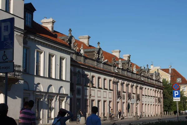 Фасад Исторических Зданий Варшаве Польша — стоковое фото