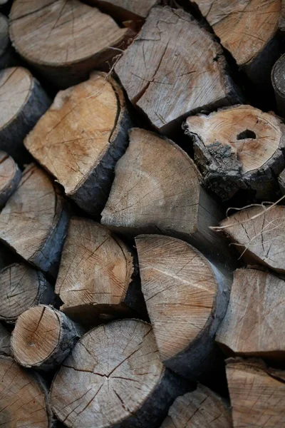 Vertical Shot Cut Firewood Wallpaper Cut Tree Branches Logs — Stock Photo, Image