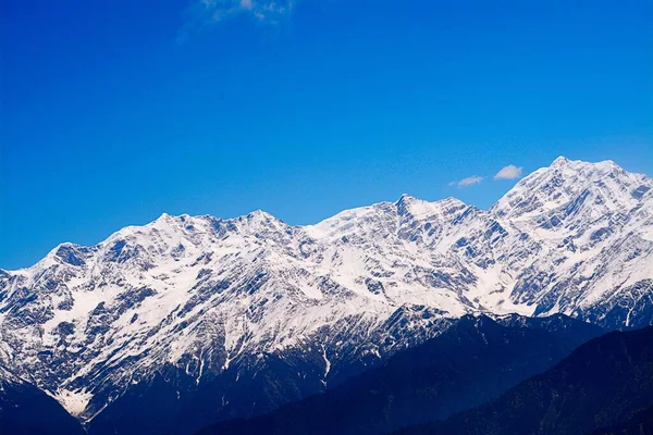 Una Splendida Vista Sulle Montagne Innevate Cielo Blu Uttarakhand India — Foto Stock