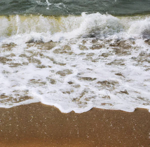 Image Bubbly White Waves Movement Beach — Stock Photo, Image