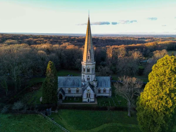 Ranmore的St Barnabas教堂的鸟瞰图 — 图库照片