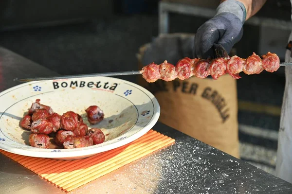 stock image A closeup shot of an Italian grilled meat specialty called bombette