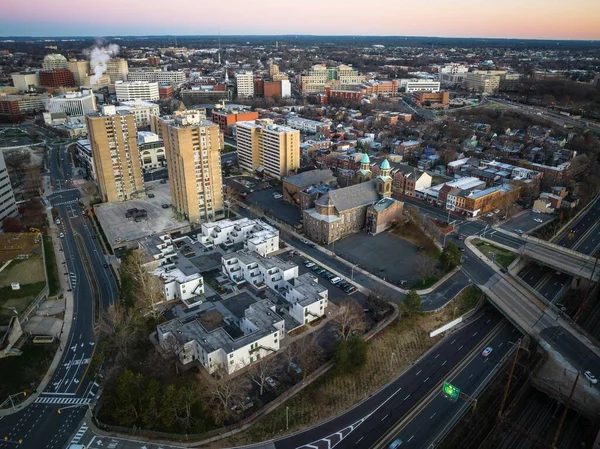 Aerial Cityscape Trenton Its Residential Buildings Highways New Jersey — Stock Photo, Image