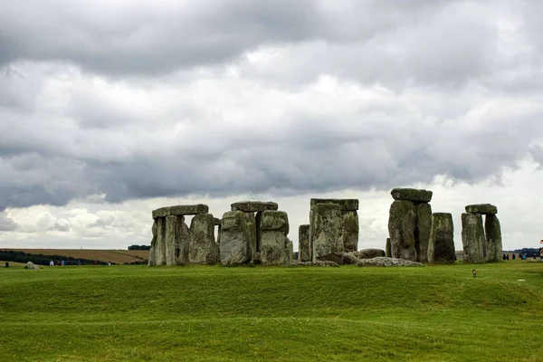 Vue Stonehenge Angleterre Par Une Journée Nuageuse — Photo