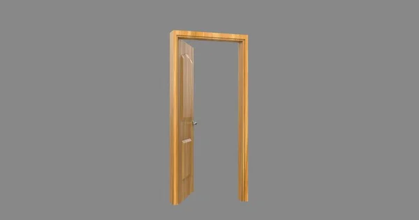 隔離されたドアの3Dイラストレンダリング — ストック写真