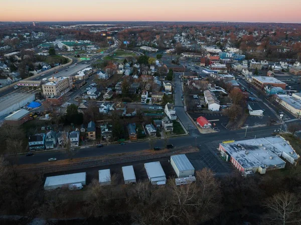 Une Antenne Paysage Urbain Trenton Avec Ses Bâtiments Résidentiels Autoroutes — Photo