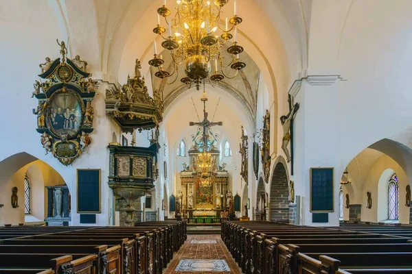 Interior Alterar Igreja Santa Maria Ystad Suécia — Fotografia de Stock