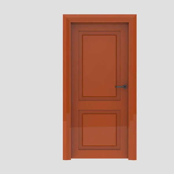 Turuncu Ahşap Döşeme Kapı Çizimi Farklı Açık Kapalı Izole Beyaz — Stok fotoğraf