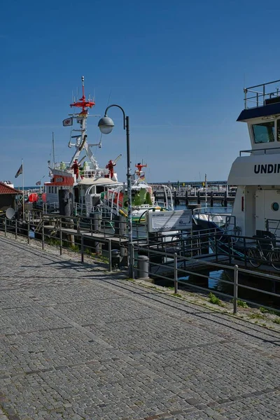 Port Avec Navires Warnemuende Rostock Allemagne — Photo