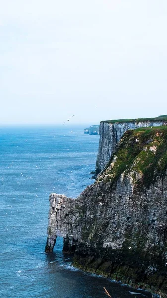 Een Vanuit Lucht Uitzicht Zee Met Klif — Stockfoto