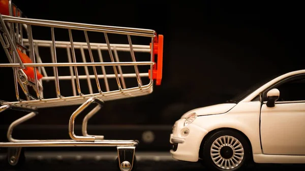 Miniature Shopping Cart Car — Stock Photo, Image