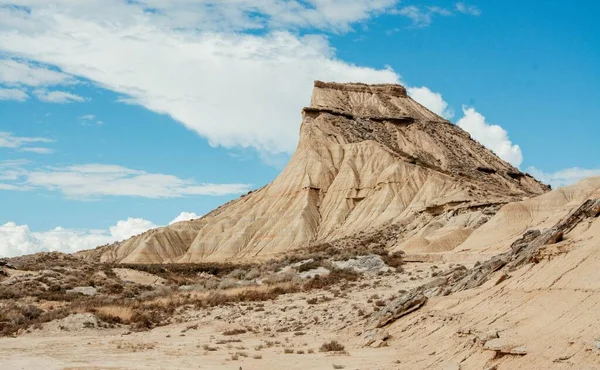Hegy Bardenas Reales Félig Sivatagi Természeti Régió Navarra Spanyolország — Stock Fotó