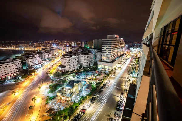 Vista Panoramica Sugli Edifici Del Centro Tanger Notte — Foto Stock