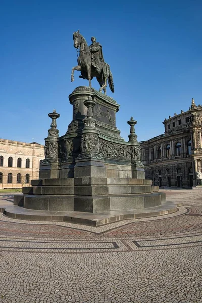 Semper Opera Monument Voor Koning John Van Saksen Dressoir Duitsland — Stockfoto
