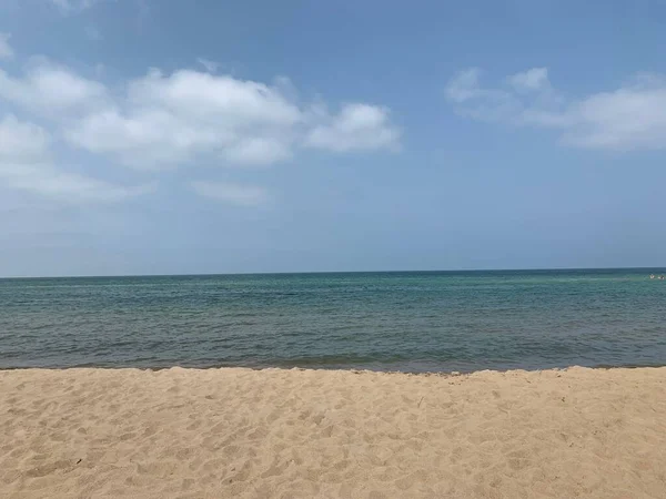 Піщаний Пляж Мічигані Озері Гурон Блакитним Небом — стокове фото