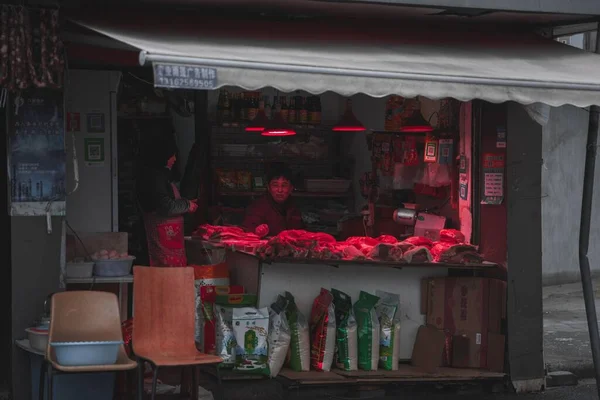 Helyi Utcai Élet Sanghajban Kínában — Stock Fotó