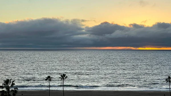 Солнце Садится Над Плайя Дель Рей Тихим Океаном — стоковое фото