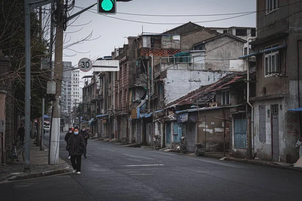 Местная Уличная Жизнь Шанхая Китай — стоковое фото